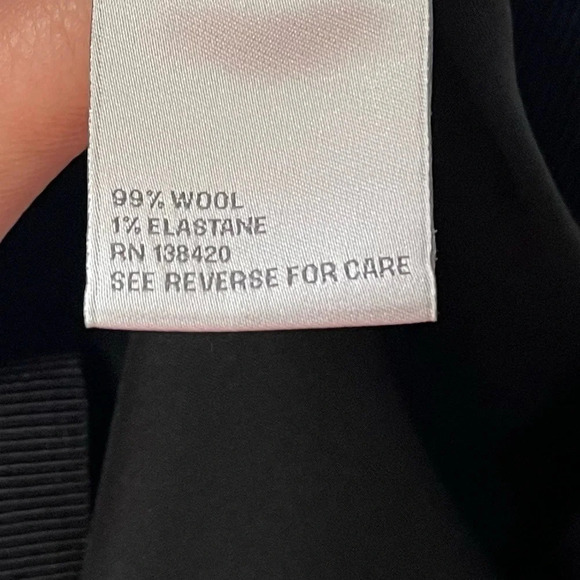 Carlisle New York Pants Womens 12 Black Navy Blue Plaid Wool Blend Side Zip - Picture 6 of 12